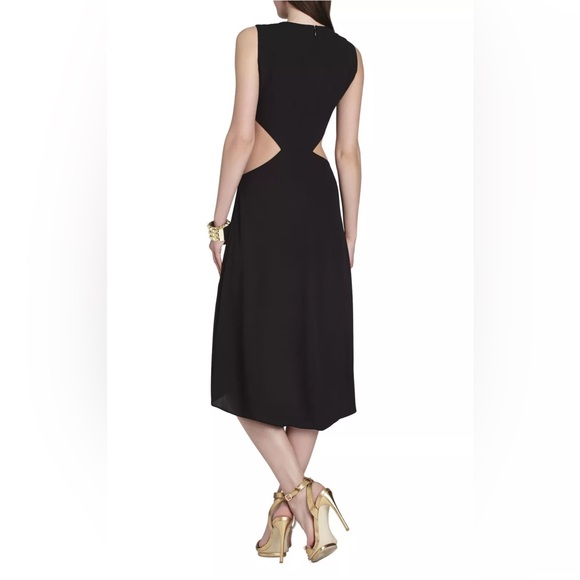 NEW BCBGMAXAZRIA BLACK VICTORIA SLEEVELESS TIED DRESS - Picture 3 of 11